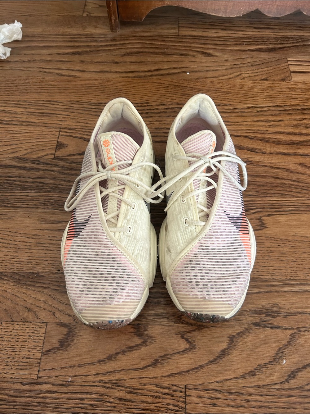 Nike Women's Athletic Sneakers in Cream and Light Pink